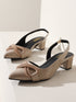 GNIST Embellished Pointed Nude Block Heel